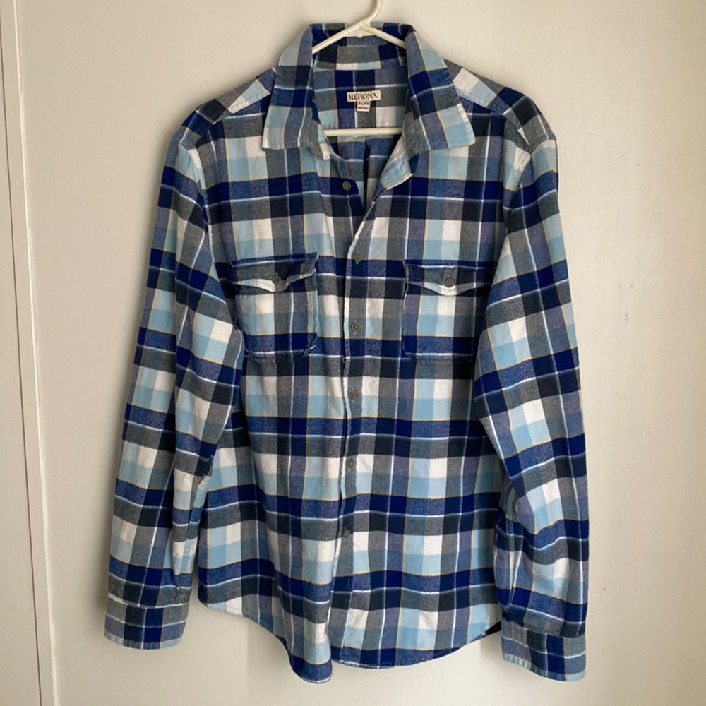 Blue Flannel Shirt / Jacket / Shacket Size XL